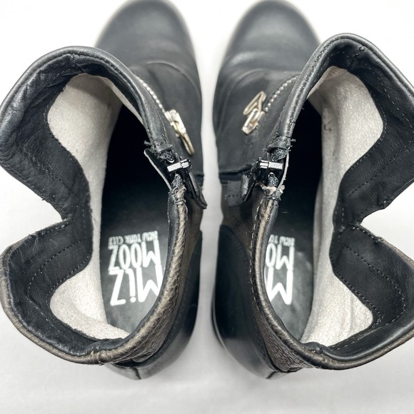 Miz Mooz Boots Womens 38/ 7 Wide Solace Cut Out Bootie Shoe Black Leather Zipper - Picture 7 of 15